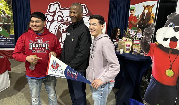 Dr. Rolston St. Hilaire, dean of the Jordan College, with students.