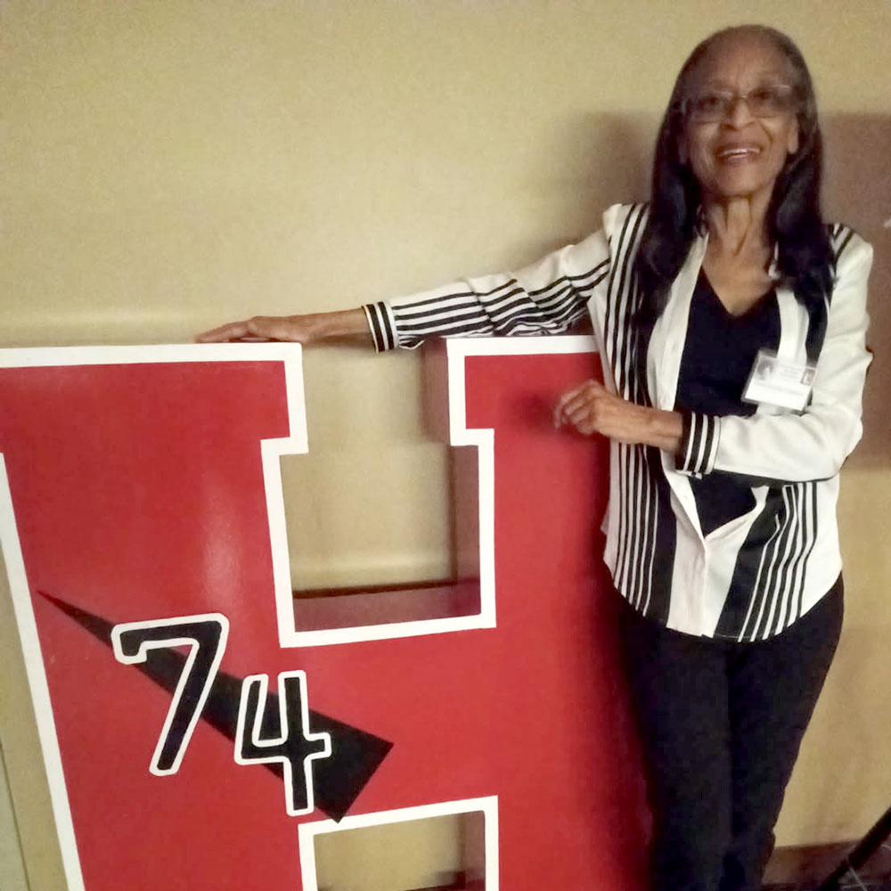 Donna Clemons at her 50th reunion for Hanford High School.