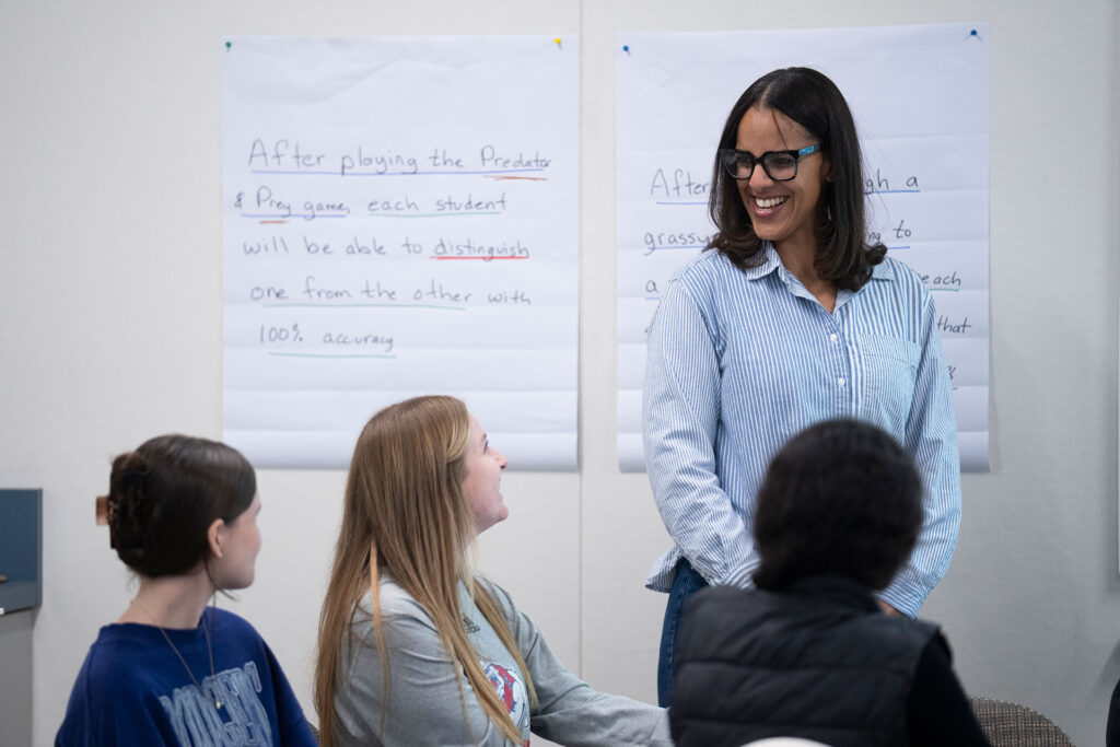 Dr. Patricia Lane talks to a student in the ITEP cohort.
