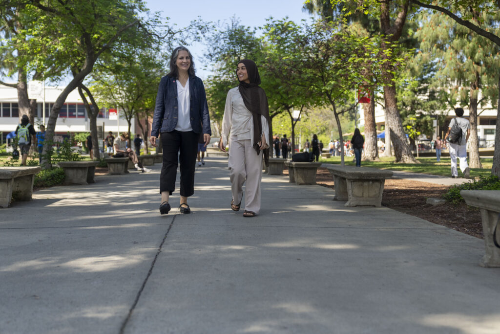 CASA director Lilia De La Cerda and Fresno State student Batool Abdulruhman