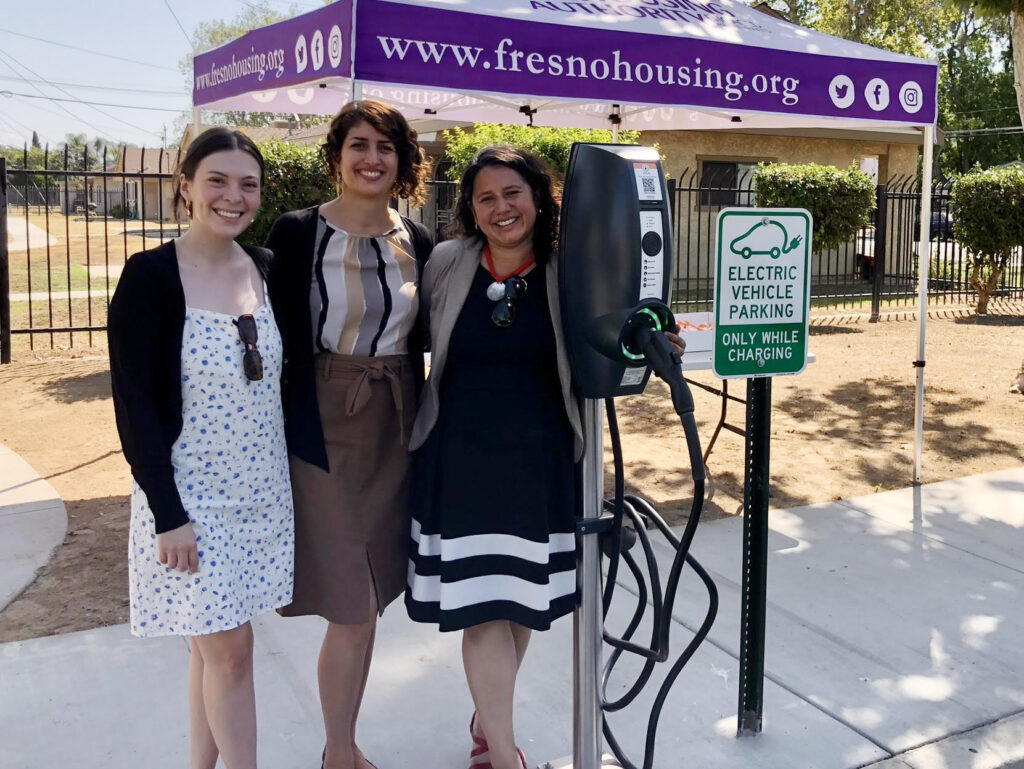 Alexandra Gallo with administrators for local community outreach project.