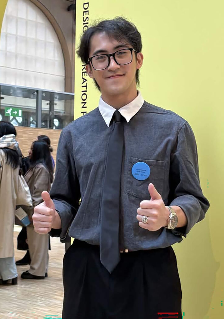 College of Science and Mathematics alumnus Joshua Asparin at a fragrance industry event in France.