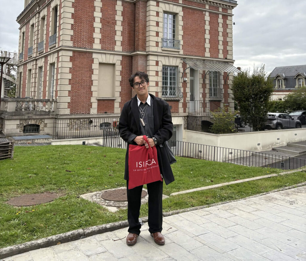 College of Science and Mathematics alumnus Joshua Asparin at the ISIPCA campus in Versailles, France.