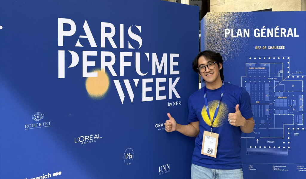 College of Science and Mathematics alumnus Joshua Asparin at Paris Perfume Week