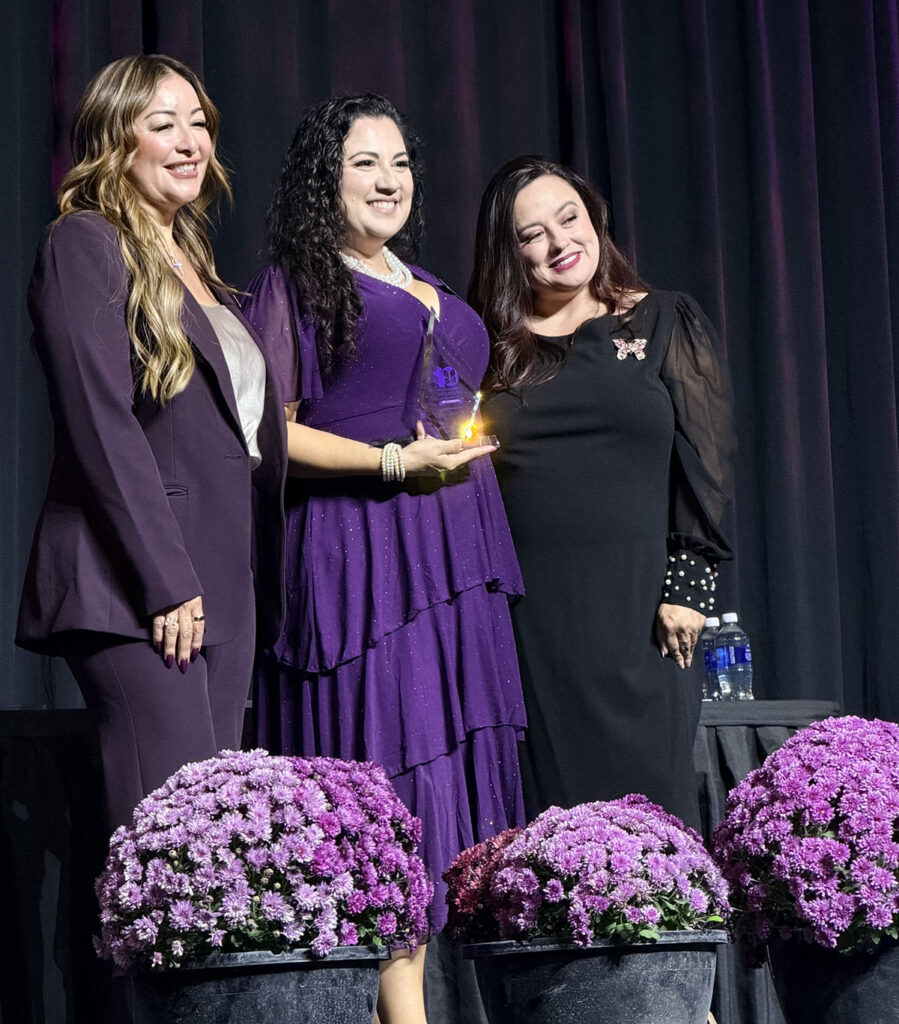 Genesis Ortiz Wilson, Coreen Campos and Leticia Campos at the Marjaree Mason Center Top Ten Professional Women Awards ceremony.
